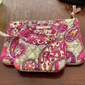 Set of 2 Vera Bradley Make Up Bags/Paisley Plaid